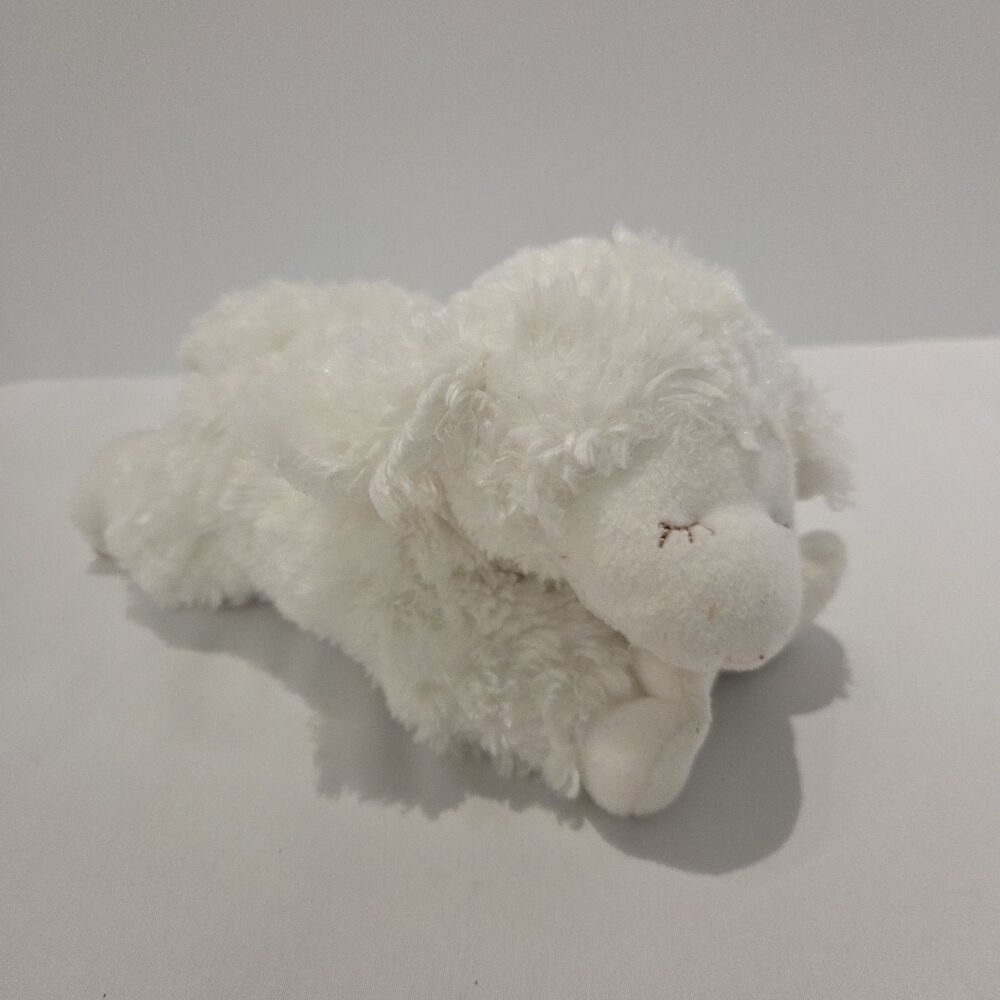 Baby Gund White Winky Sheep Lamb Plush Stuffed Animal Sleeping Eyes 058133